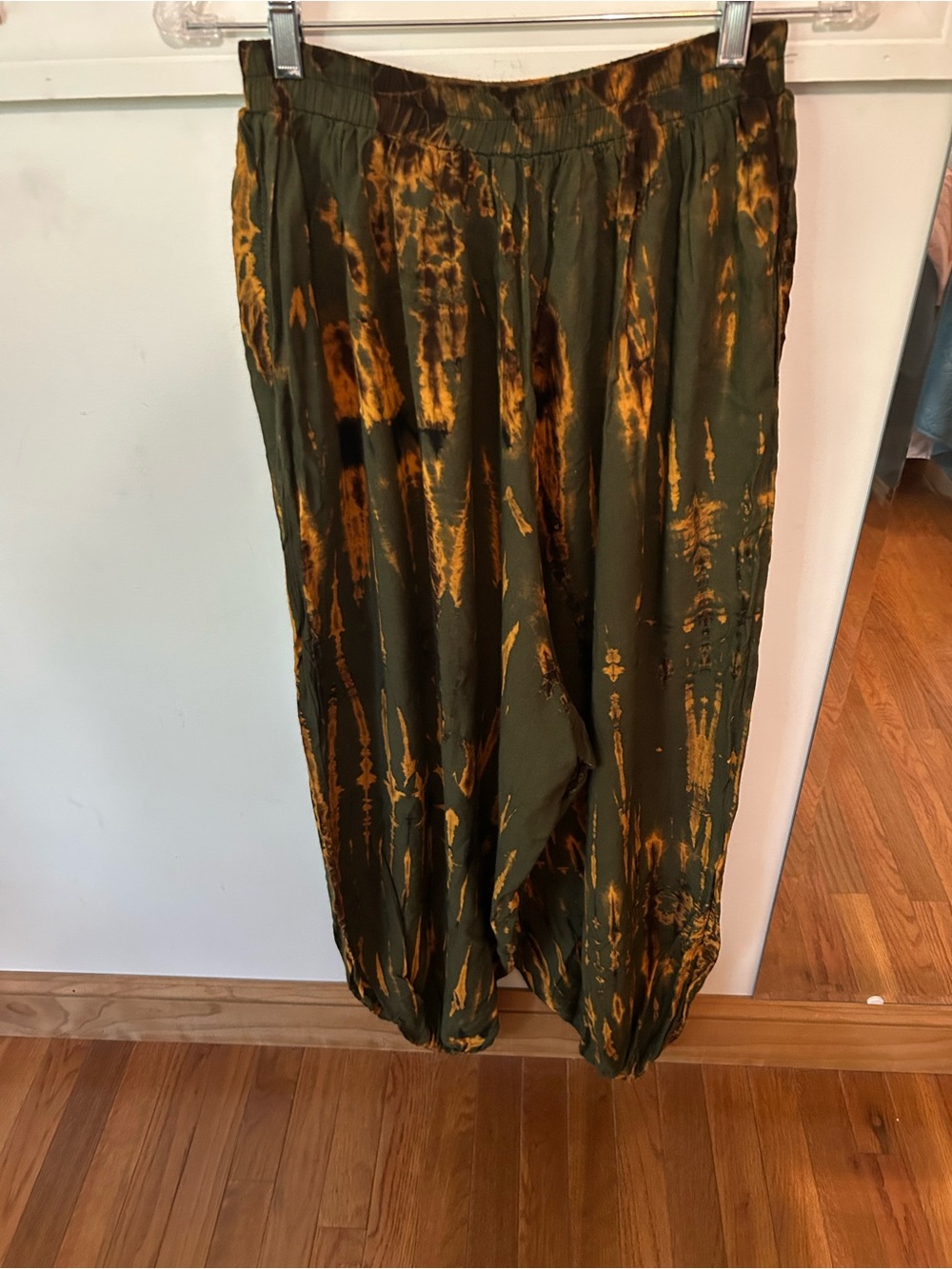Olive Green & Amber Unisex Harem Pants -Mexicali Blues